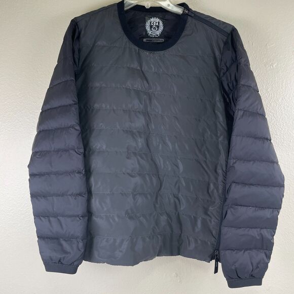 Kith x Isaora COA Down Crewneck Sweater Men L Gray Black Insulated Made in Italy - Picture 5 of 13